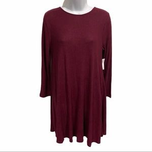 Old Navy Lightweight Swing Sweater Dress MP Wine